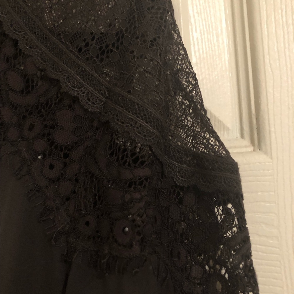 Rebecca Taylor chocolate brown silk and lace chiffon dress. NWT size 4 - Picture 3 of 7